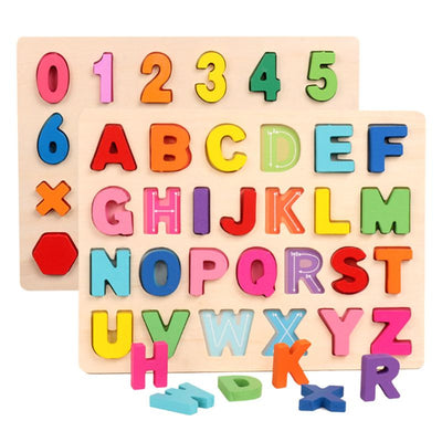 Wooden Learning Puzzle Letters/Numbers
